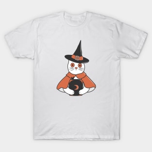 Cat Spell Master on Halloween T-Shirt